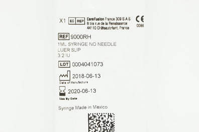 CareFusion 9000RH Syringe No Ndle Luer Slip 1ml (x)
